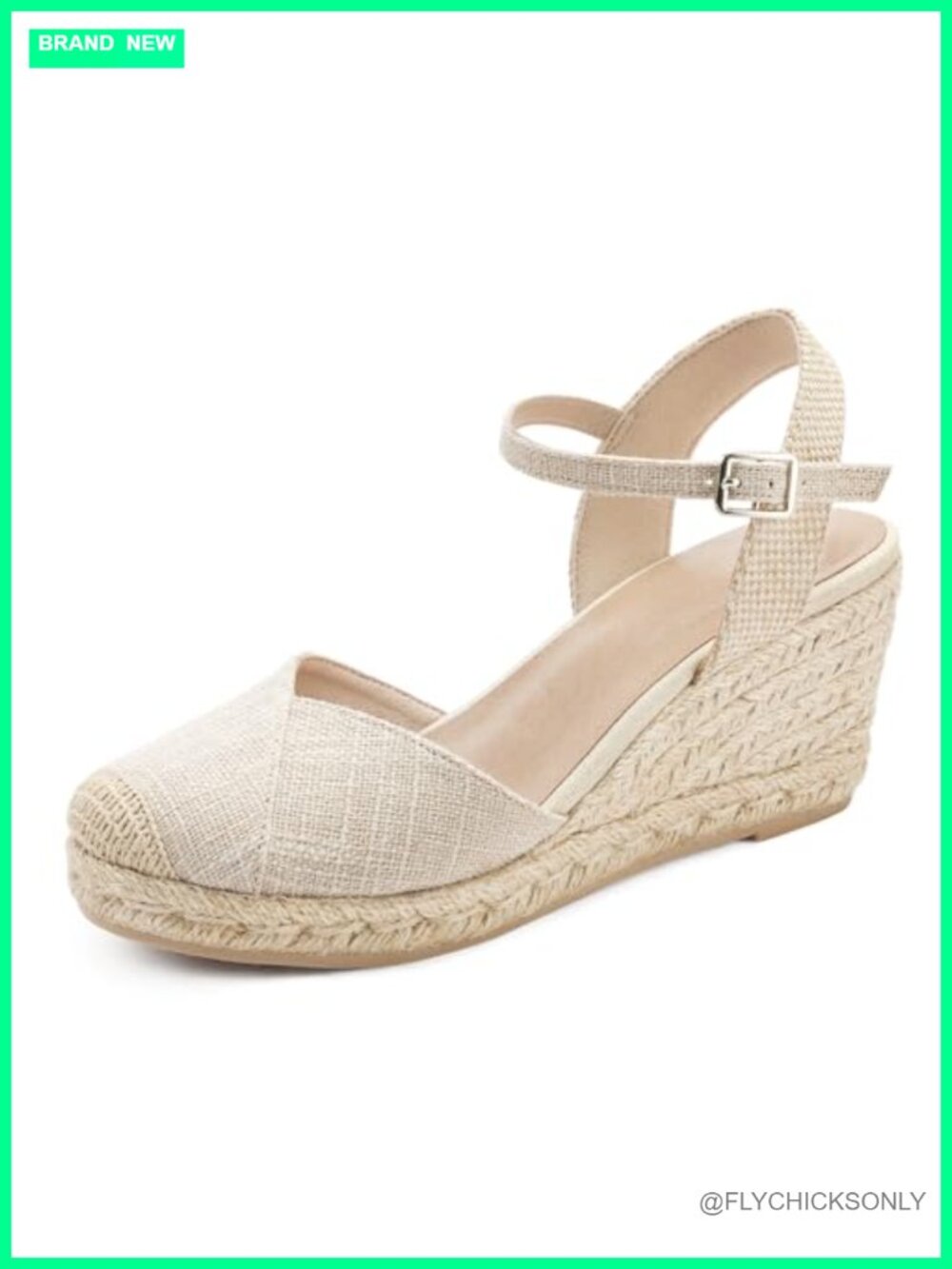 Espadrille Wedge Sandals Closed Toe Platform with Buckle Strap